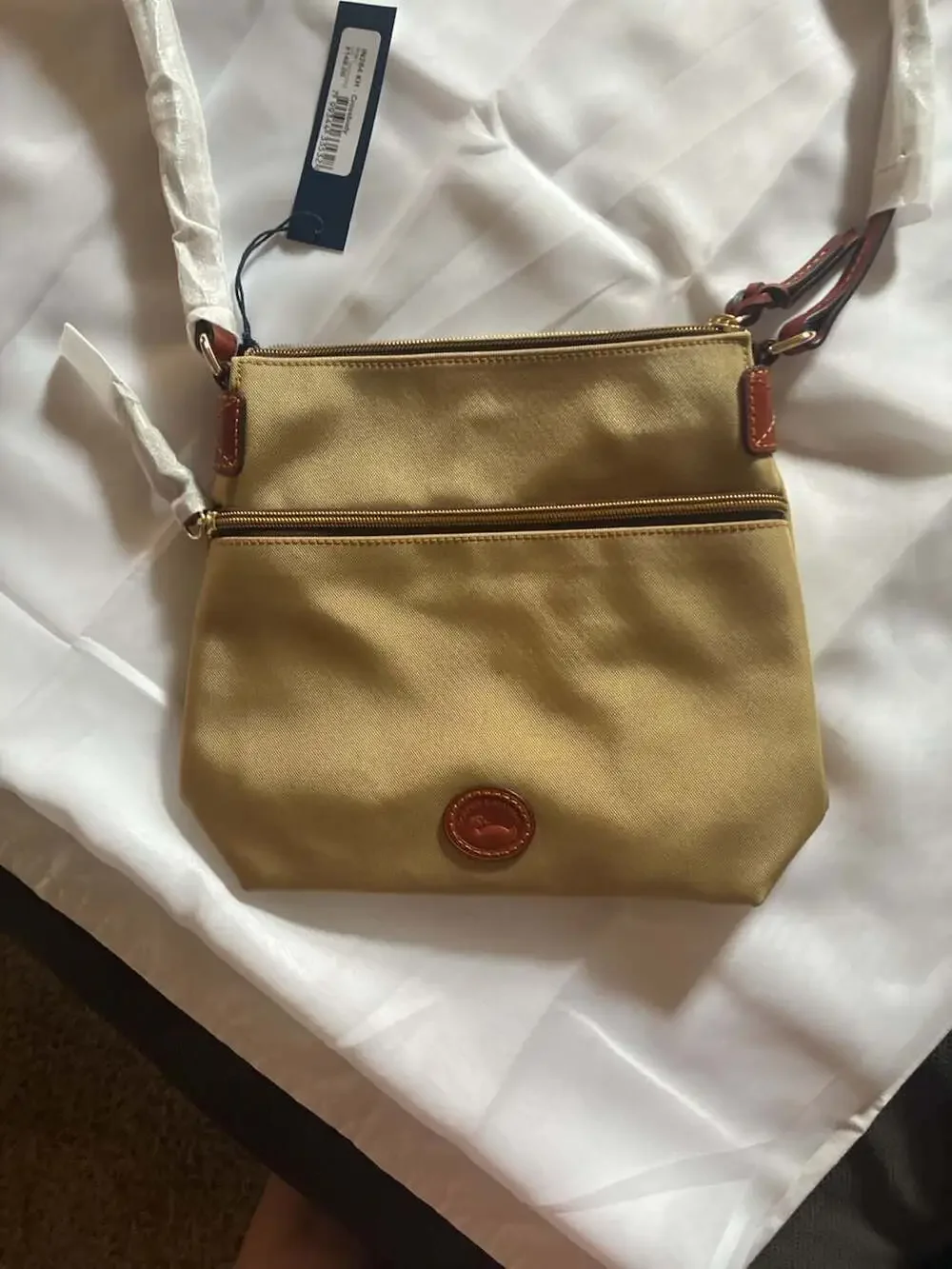Dooney & Bourke Nylon Crossbody Bag in Khaki (Model IN264)